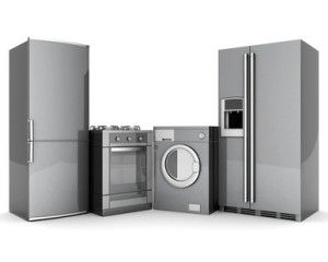 picture of household appliances on a white background